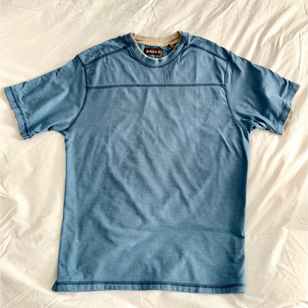 Vintage G.H Bass blue/beige layered short sleeve tee